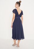 Addison chiffon dress BLUE OLTREMARE  Woman image number 3