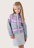 Chica Norwegian patterned girly cardigan GRIGIO LIGHT GREY Woman image number 1
