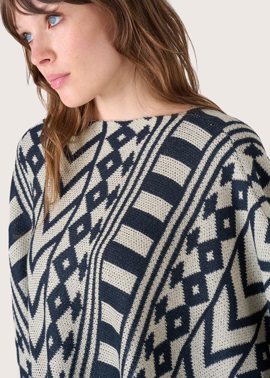 Mack poncho with ethnic pattern  Woman , image number 2