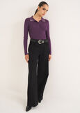 Mendy polo sweater with rhinestones VIOLA PURPLE Woman image number 4
