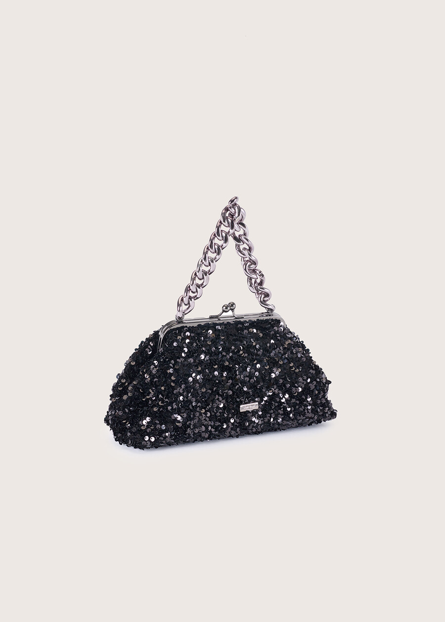 Belissa clutch bag with paiillettes NERO BLACK Woman , image number 2