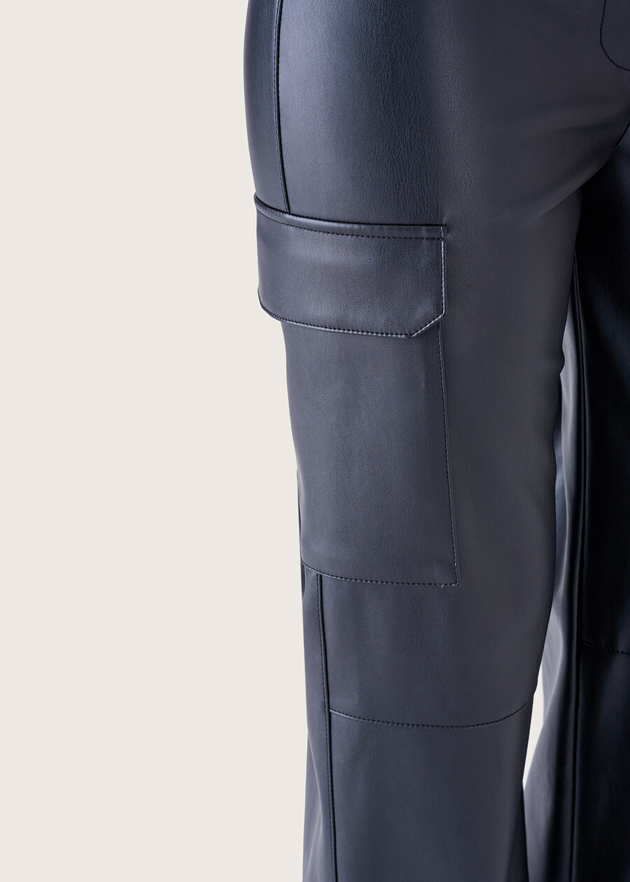 Paige eco-leather cargo trousers NERO BLACK Woman , image number 4