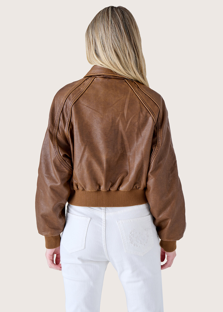 Georgia eco-leather jacket BEIGE DUNE Woman , image number 5