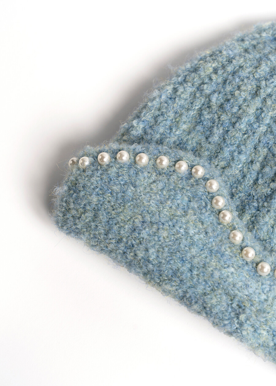 Gift Idea – Pearl-Detail Scarf e Matching Beanie ROSACELESTE FIORDALISO Woman , image number 7