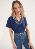 Sunrise T-Shirt with Crystals BLUBIANCO WHITE Woman image number 1