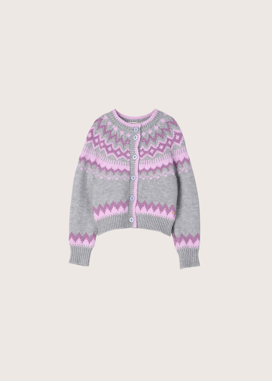 Chica Norwegian patterned girly cardigan GRIGIO LIGHT GREY Woman , image number 6