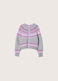 Chica Norwegian patterned girly cardigan GRIGIO LIGHT GREY Woman image number 6