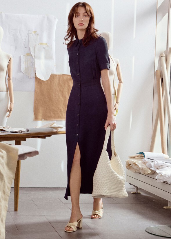 Amelia linen-viscose shirt dress BLU Woman null