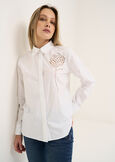 Camicia Cataya cotone intarsio BIANCO WHITEAZZURO AZZURRO Donna immagine n. 1