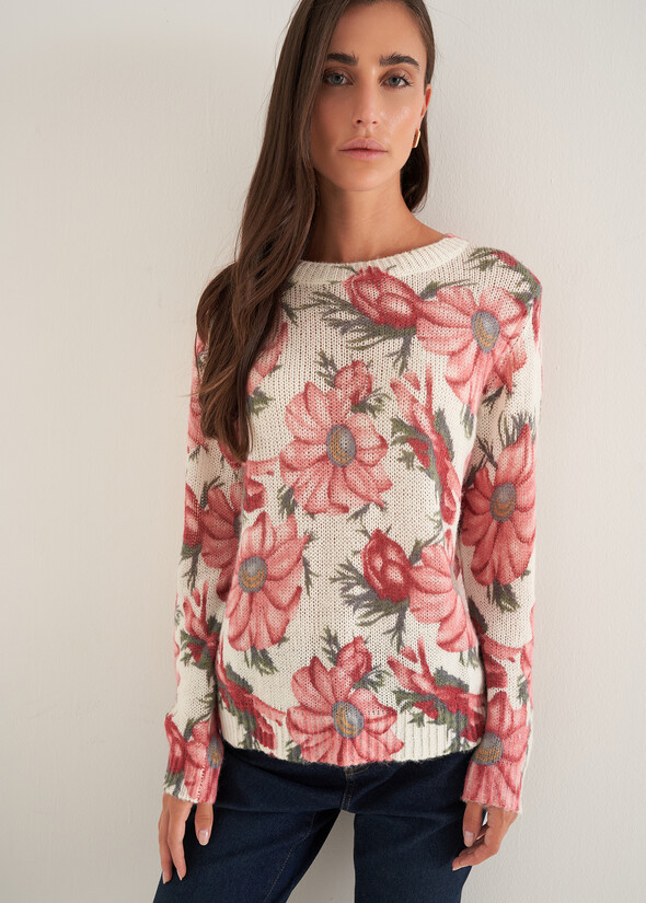 Maglia Monica con motivo floreale all over Maglia Monica con motivo floreale all over BIANCO WHITE Donna null