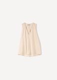 Top Tullio in satin con scollo a V BEIGE Donna immagine n. 6