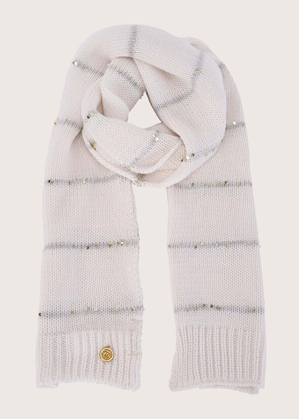 Sciarpa Silvia con paillettes BEIGE GESSOBLU LAGUNA Donna null