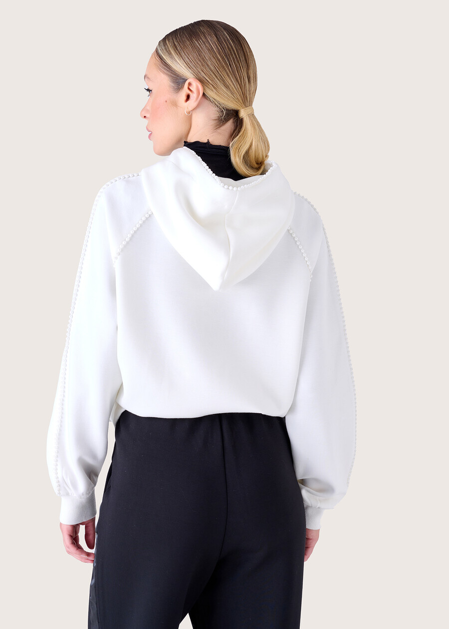 Felpa oversize Flash con pelrle BIANCO WHITE Donna , immagine n. 4