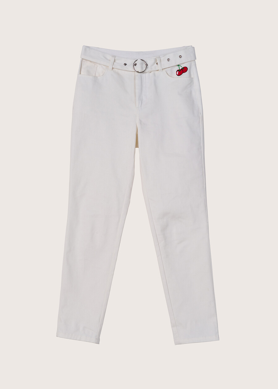 Pantalone Preppy in cotone BIANCO WHITEBIANCO WHITE Donna , immagine n. 5