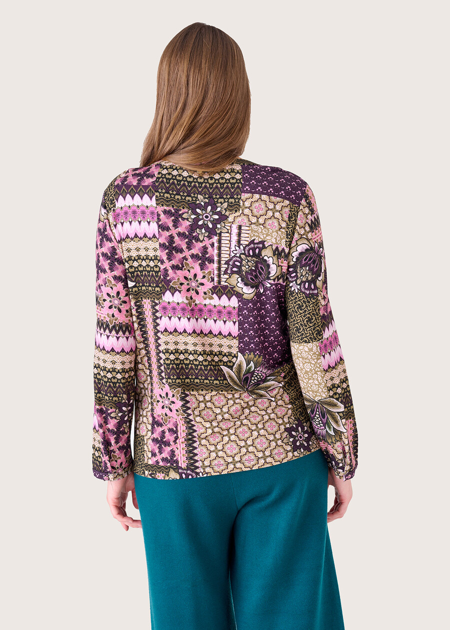 Sora patchwork print blouse VIOLA UVA Woman , image number 3