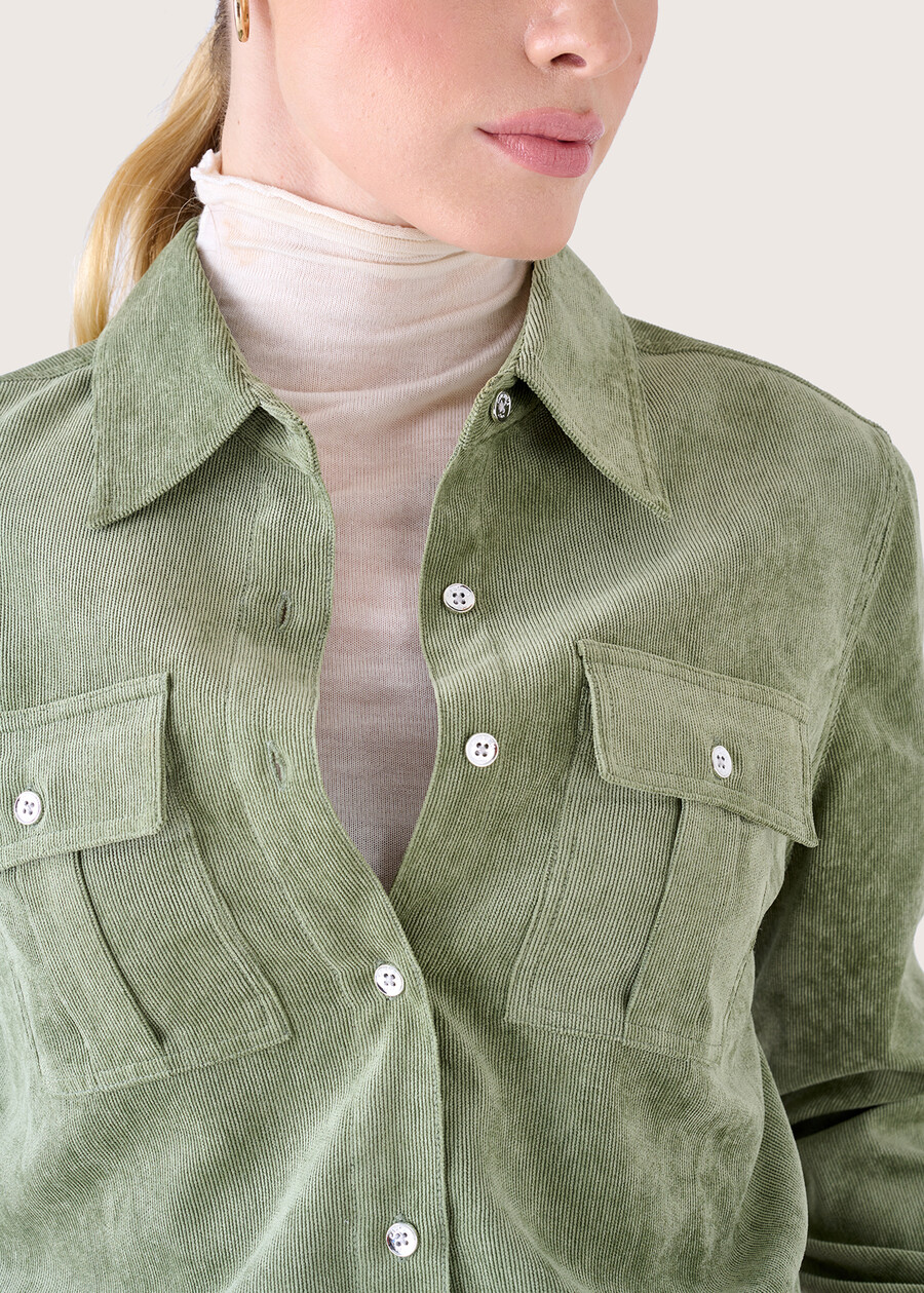 Camicia in velluto Cohen VERDE OLIVAGRIGIO CLOUD Donna , immagine n. 2