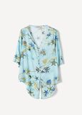 Samira Marine Print T-Shirt BLUE TURCHESE Woman image number 4