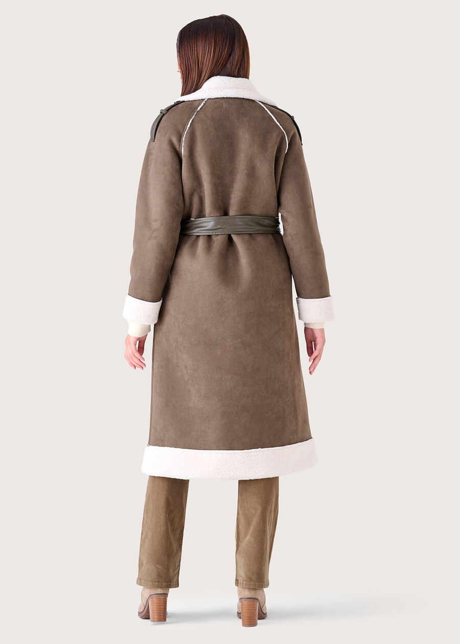 Cappotto Clarisse in eco-suede VERDE CAPPER Donna , immagine n. 4