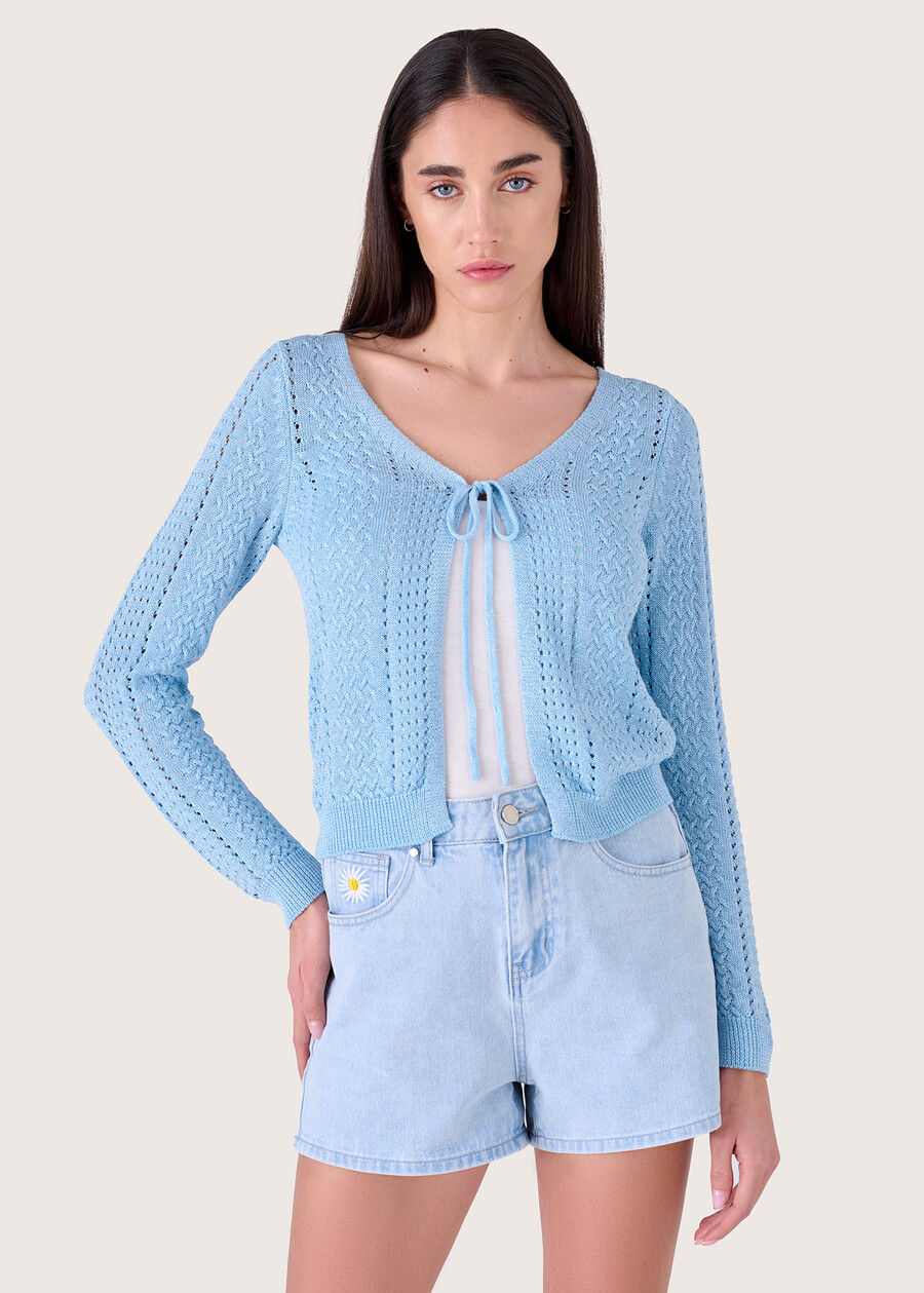 Marcy cardigan with lurex BLU SURF Woman , image number 1
