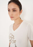 T-shirt Seria con strass BEIGE LATTE Donna immagine n. 2
