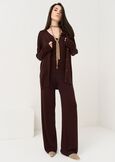 Pony wide lurex knit trousers MARRONE Woman image number 1