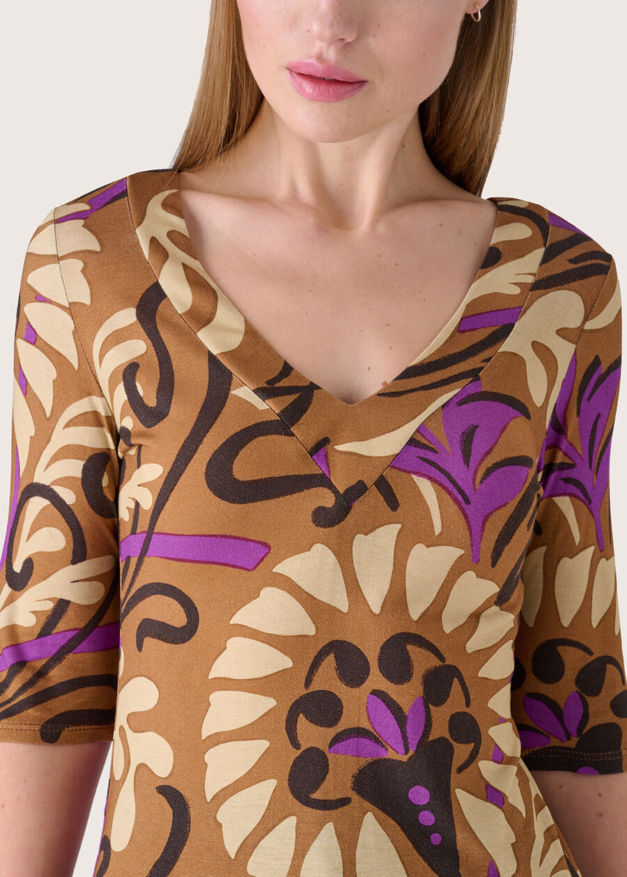 Asia 100% viscose t-shirt MARRONE CACAO Woman , image number 2