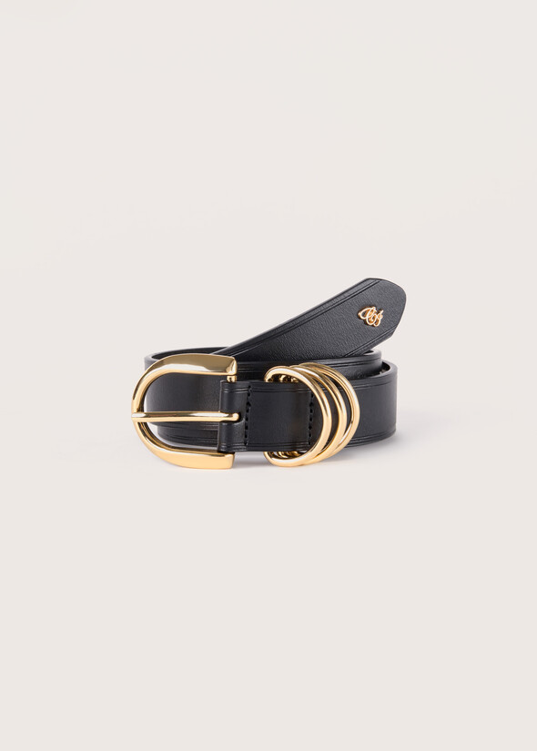 Calin 100% genuine leather belt NERO BLACK Woman null