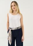 Top Taba con inserto in georgette BIANCO WHITEBLU Donna immagine n. 1