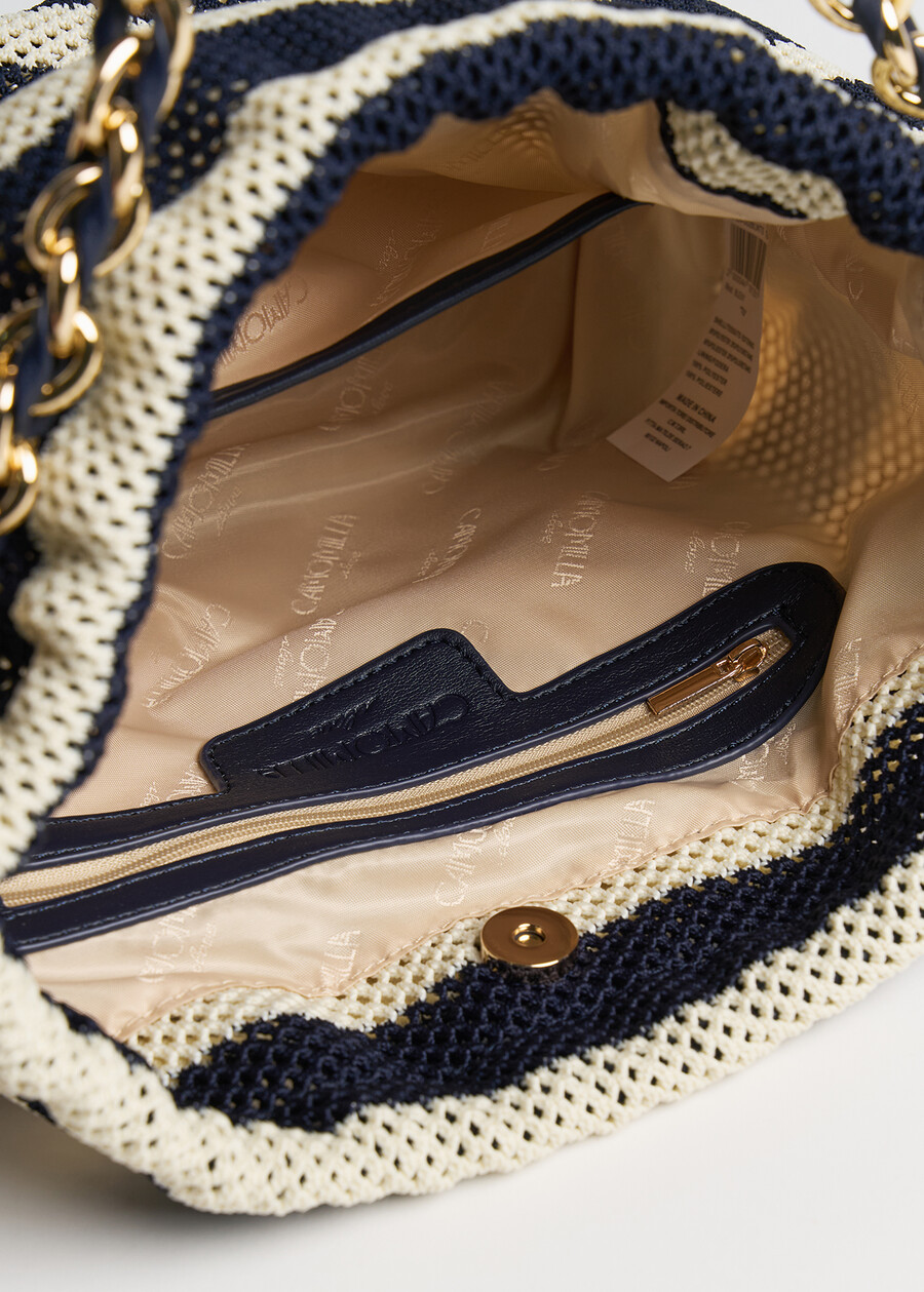 Blexy striped mesh bucket bag BLU BLUE Woman , image number 3