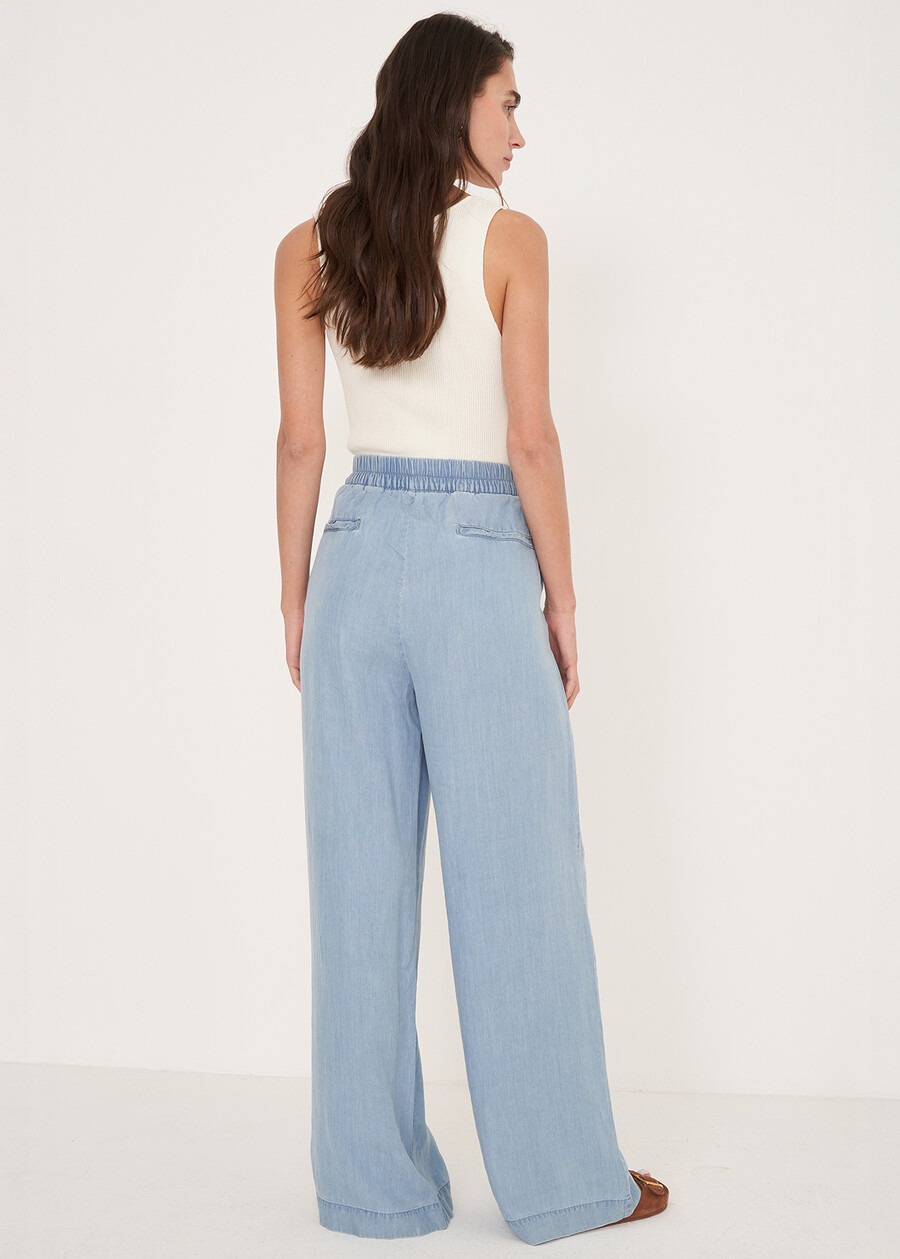 Pantaloni Pizzo chambray DENIM MEDIUM DENIM Donna , immagine n. 4