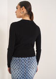 Melissa sweater with rhinestone lace NERO BLACK Woman image number 3
