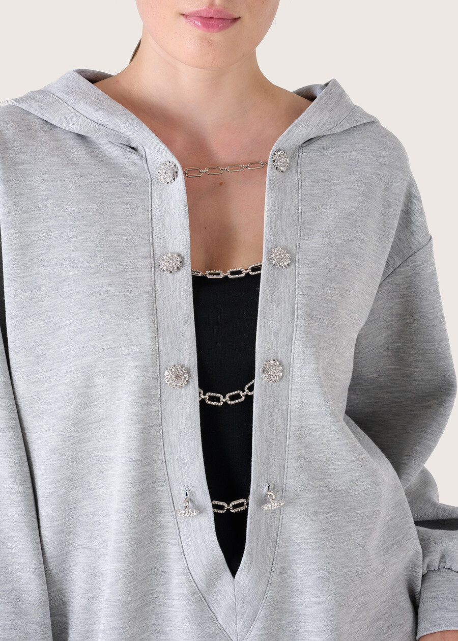 Suzanne sweater with pearls and chains GRIGIO MEDIUM GREY Woman , image number 3