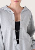 Suzanne sweater with pearls and chains GRIGIO MEDIUM GREY Woman image number 3