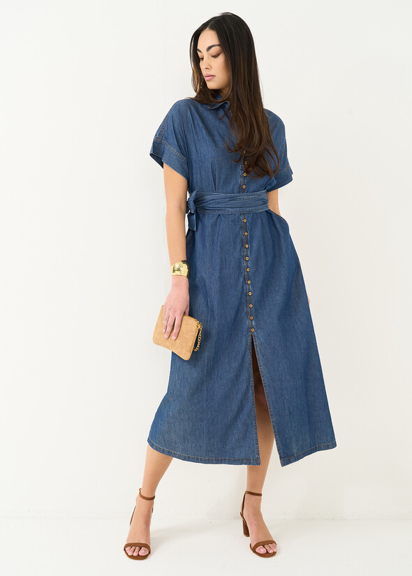Abito midi Azalea in chambray DENIM Donna null