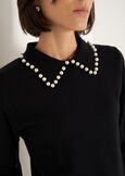 Mafalda sweater with pearl neckline NERO BLACK Woman image number 2
