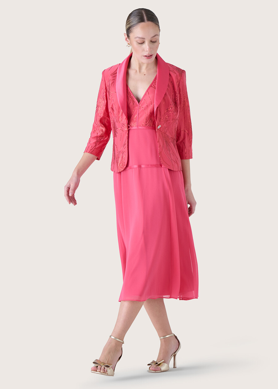 Carla outfit with dress and blazer ROSSO GERANIO Woman , image number 2
