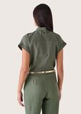Caroline linen and cotton blend shirt VERDE TIMOBLU AVION Woman image number 3