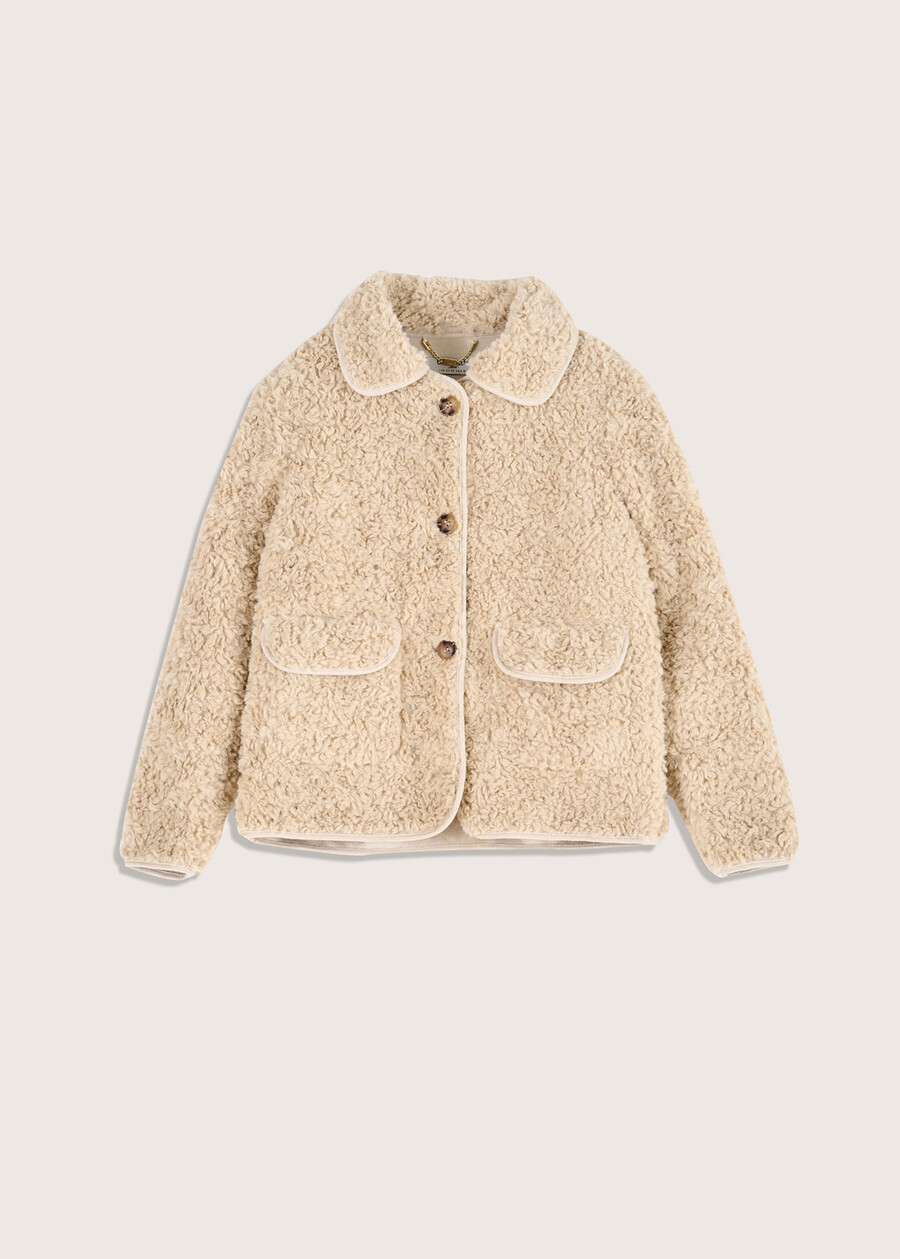Gavin astrakan effect jacket BEIGE LANA Woman , image number 4