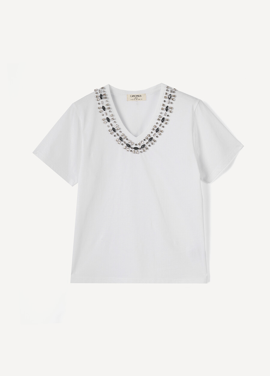 Sunrise T-Shirt with Crystals BLUBIANCO WHITE Woman , image number 5