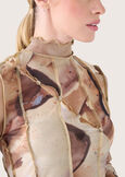 Simba mesh fabric jersey BEIGE WOOD Woman image number 3