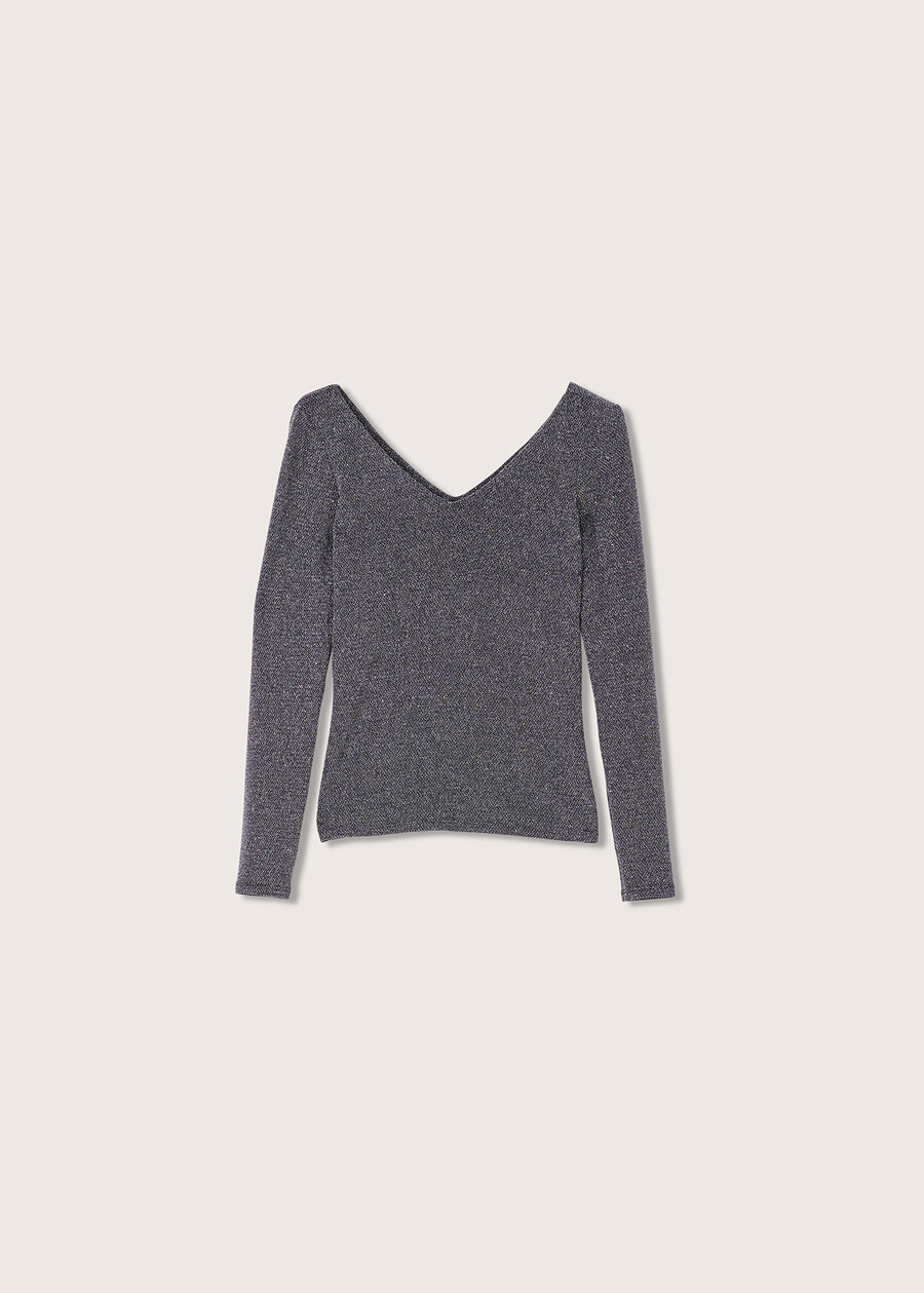 Asiae t-shirt with lurex GRIGIO MEDIUM GREY Woman , image number 4