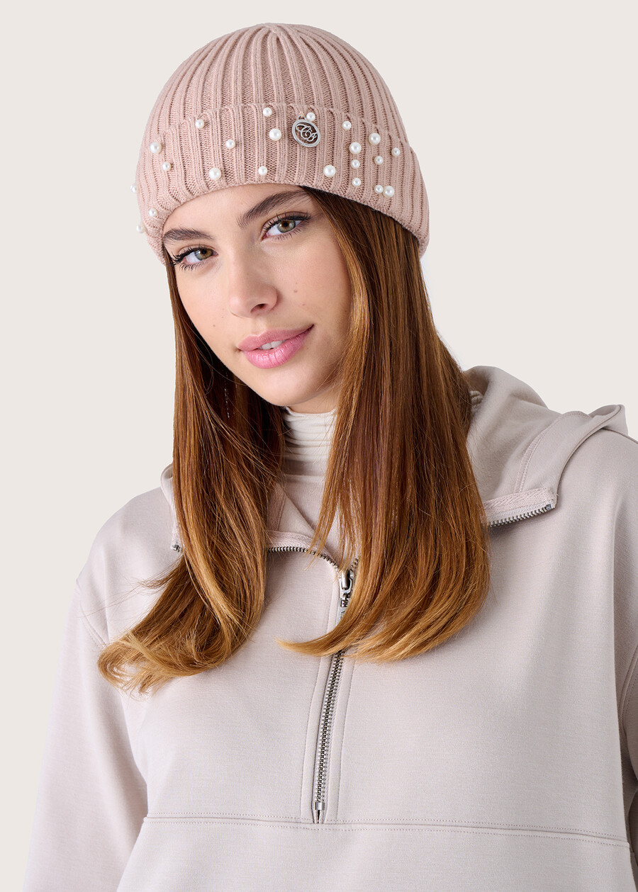 Cally cap with pearls BEIGE DOESKIN Woman , image number 1