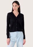Cardigan traforato Cook 100% cotone NERO Donna immagine n. 1