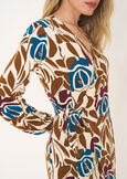Azur floral wrap-effect dress VIOLA MELANZANA Woman image number 3