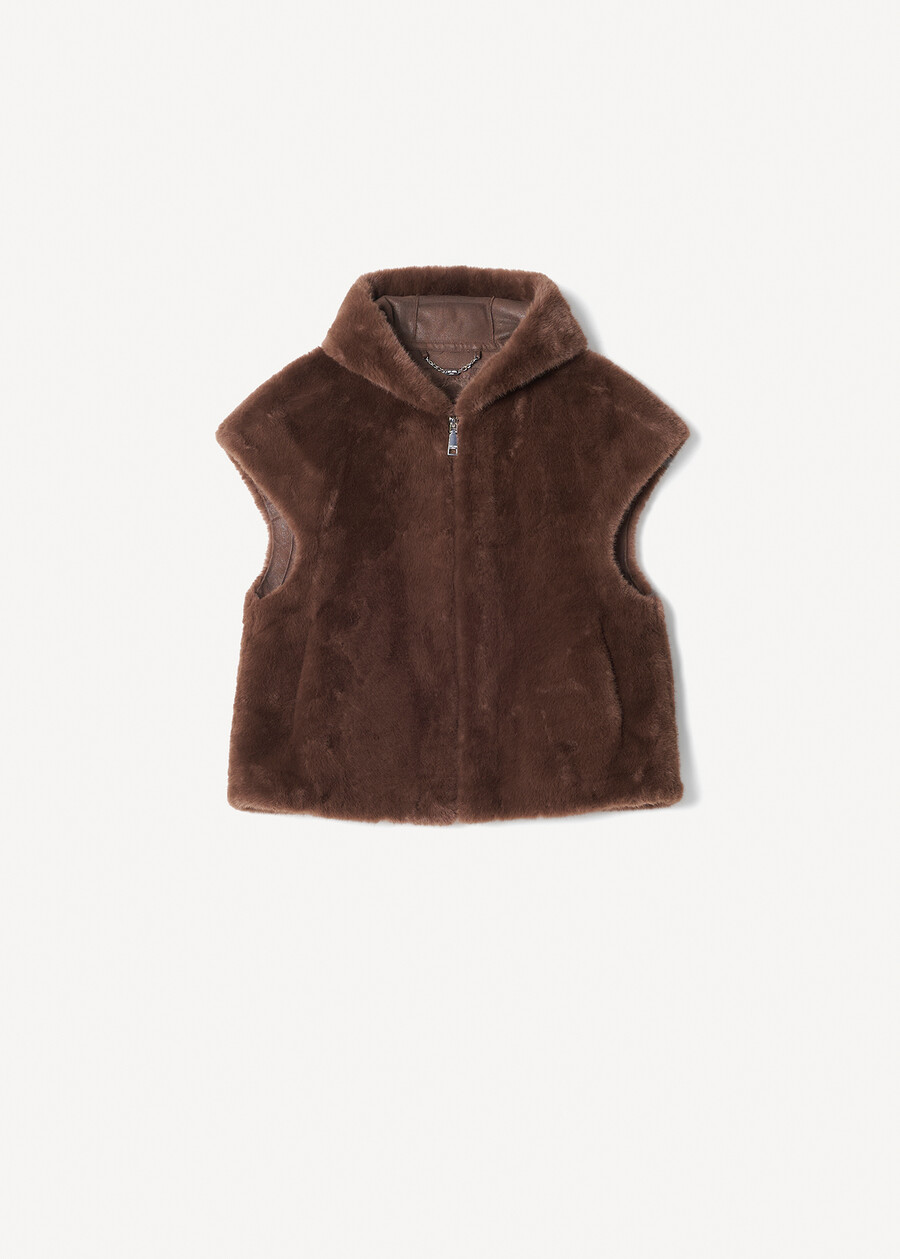 Gilet Gerwin in ecopelo MARRONE FANGO Donna , immagine n. 6
