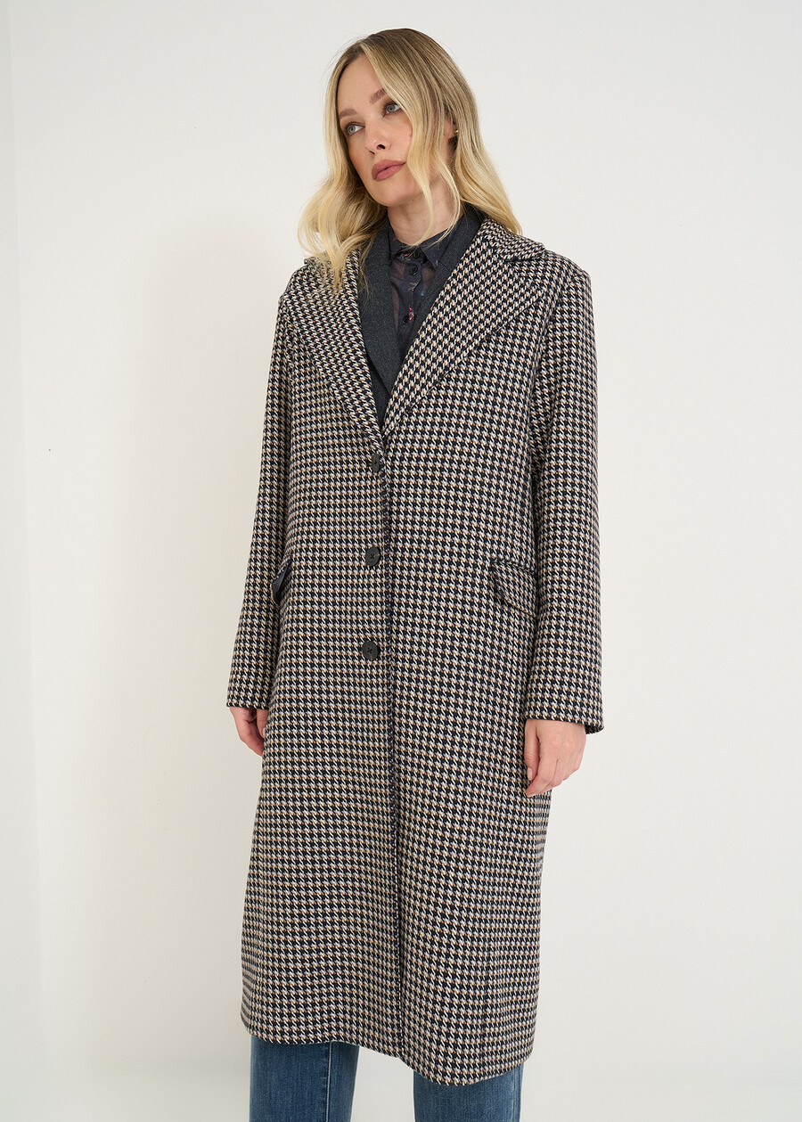 Cristian houndstooth coat BLU Woman , image number 2