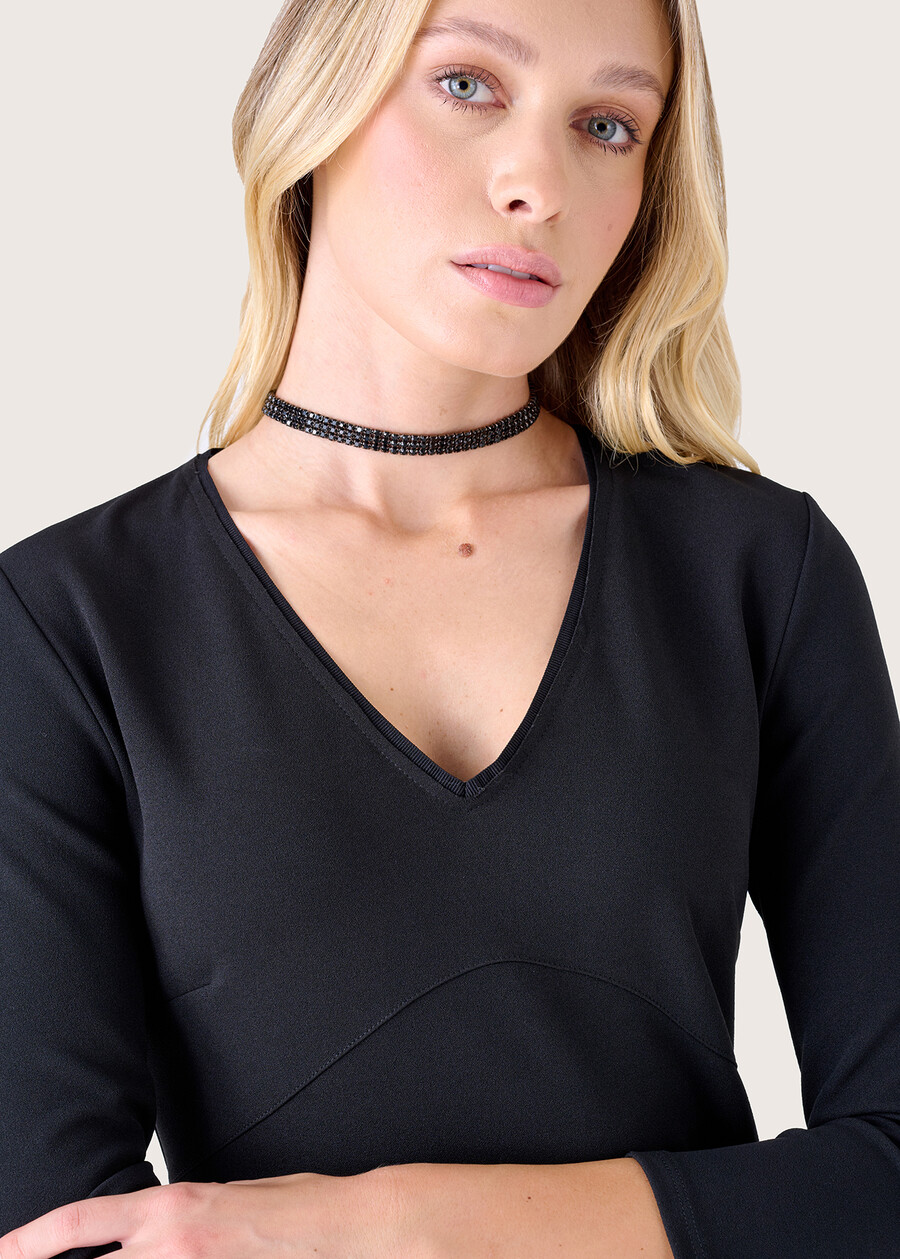 Abito Amir in tessuto screp NERO BLACK Donna , immagine n. 3