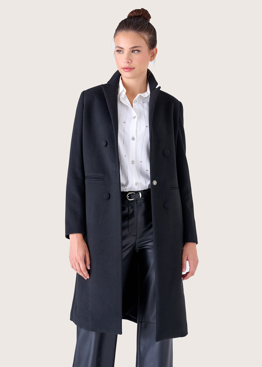 Clory cloth coat NERO BLACKBLU FIORDALISO Woman , image number 2