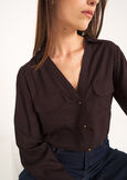 Camicia Cannes tinta unita MARRONE CAFFE Donna immagine n. 2