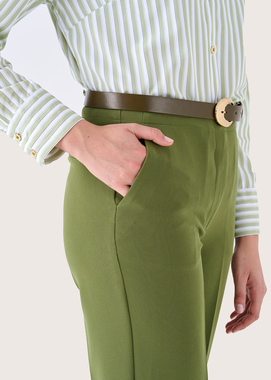 Sara technical fabric trousers VERDE AVOCADO Woman , image number 4
